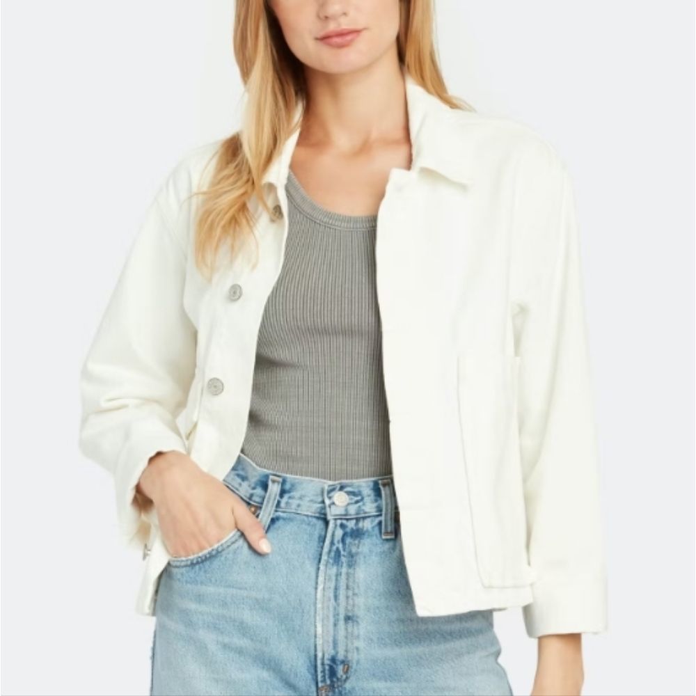 TRAVE DENIM Jane White Denim Utility Jacket Medium